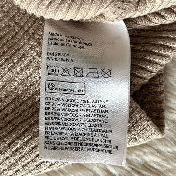H&M long sleeve crop top tan size xs - Picture 15 of 16